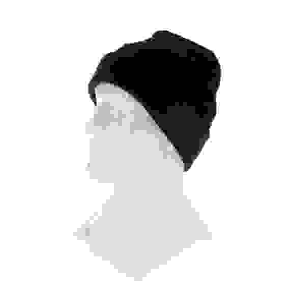 Шапка с отворотом из флиса для взрослых, размер: 56-57, чёрная, Россия // Сибртех