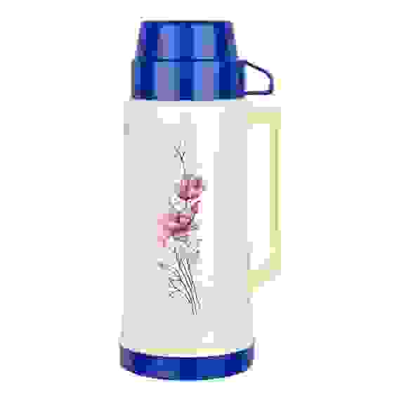 Термос в пластик корп, объем -1 л, стекл колба с 2-ми стенками (1 чашка), серия FIORE, тм Mallony