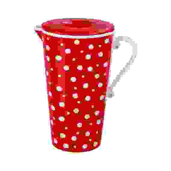 Кувшин &quot;Горошек&quot; 2,5л. с крыш. (бел.-крас.)(уп.12)