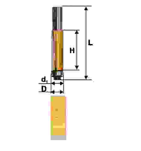 Фреза кромочная прямая ЭНКОР d19мм хвост.8мм H раб.25мм,L 64мм