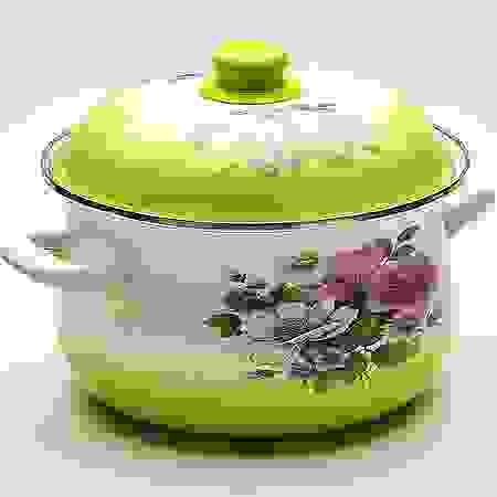 Кастрюля ЭМАЛЬ 22см 3,6л с крышкой МВ (х8) 22336