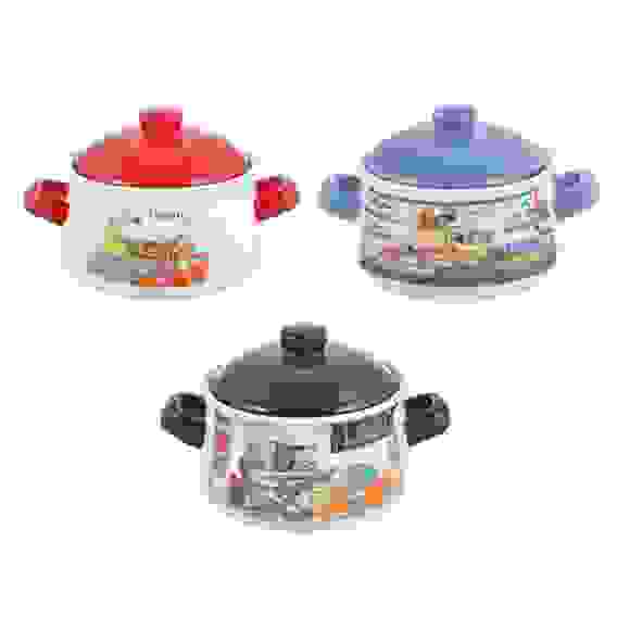 Горшочек для запекания, 500мл, 17x13x10см, керамика, 3 дизайна MILLIMI Кулинария