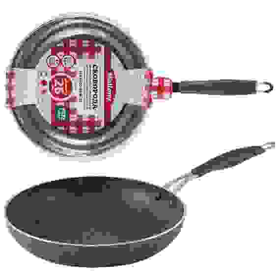 Сковорода алюм MARMO-PAN-26, штамп, мрам-ое антиприг покр, инд дно,ручка:металл,силиконовая вставка