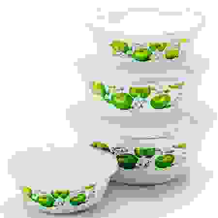 Набор мисок эмаль 8 пр MB пласт/кр ЯБЛОКИ