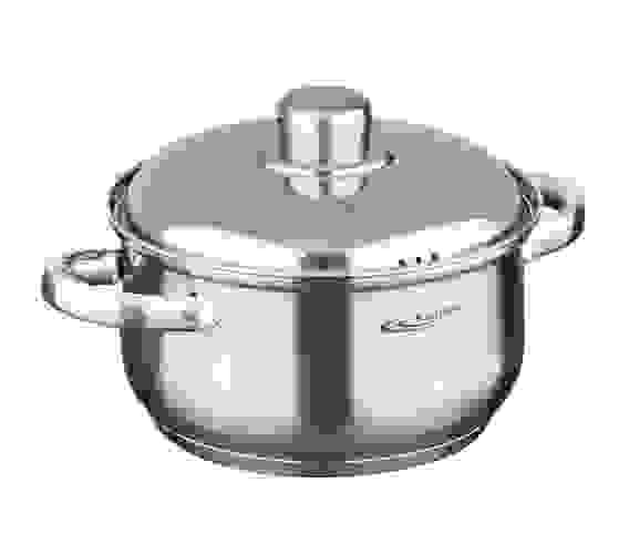 Кастрюля 4,5л [ГРЕТТА-МК] d-22 металл.кр. индукц. дно