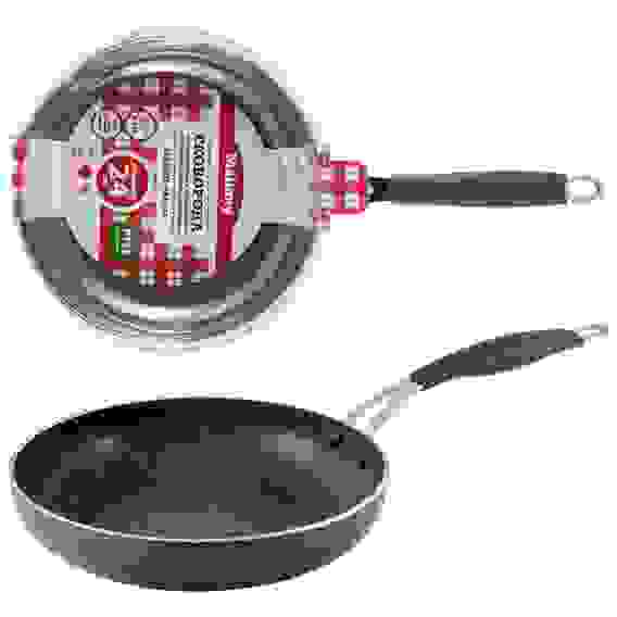 Сковорода алюм MARMO-PAN-24, штамп, мрам-ое антиприг покр, инд дно,ручка:металл, силиконовая вставка