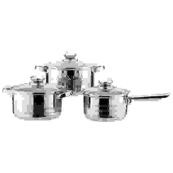 Набор посуды из 6 предметов PKS6-07 (ковш -16см, 2 кастрюли: 18, 20 см)