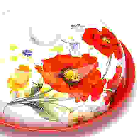 Блюдо для блинов 23,8х11см Маки LR