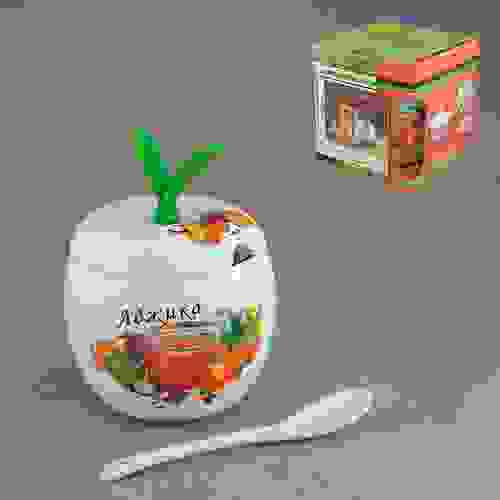 Баночка для аджики с ложкой АДЖИКА 9,7*9,7*7,7 см цв.уп. 598051