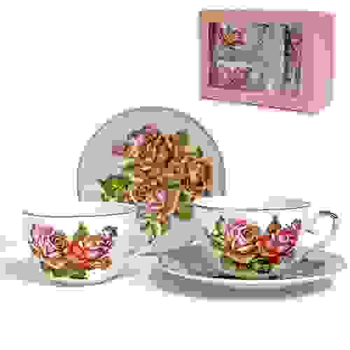 Набор чайный 4 пр. КОРАЛЛОВЫЕ РОЗЫ 250 мл под.уп. 545779