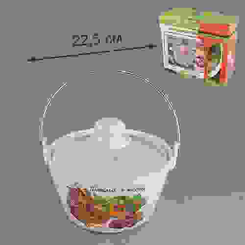 Емкость со стекл.крышкой ВЕДЁРКО ШАШЛЫК ИЗ БАРАНИНЫ 19*17,8*11,5 см цв.уп. 598045