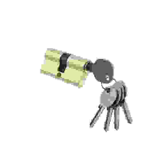 Цил. мех. простой ключ-ключ N70mm DAMX PB (Полированная латунь)