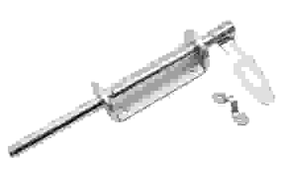 Засов воротный (110) 250 мм (с накладкой) черный