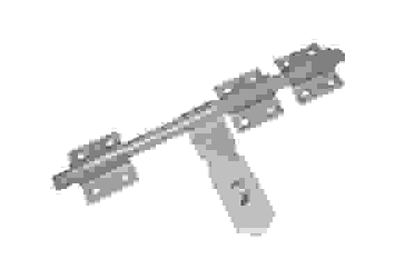 Засов ДОБРЫНЯ универсальный 450 мм (с накладкой) серый металлик