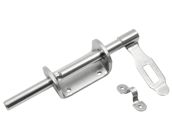 Засов воротный (75) 190 мм (с накладкой) черный