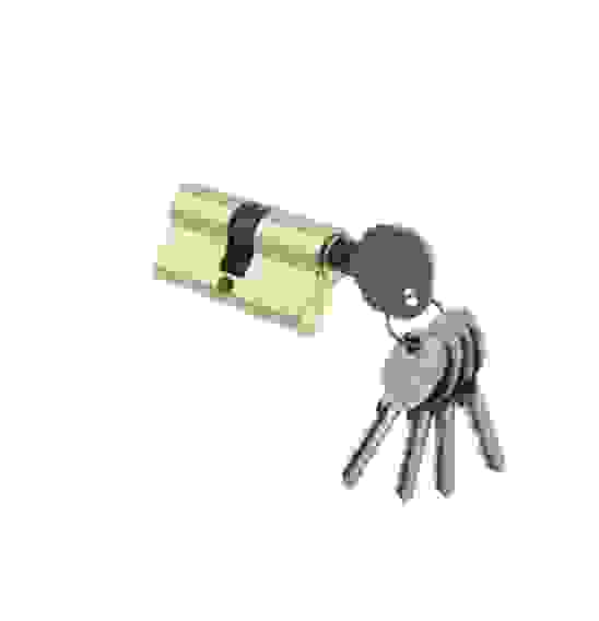 Цил. мех. простой ключ-ключ N80mm DAMX PB (Полированная латунь)