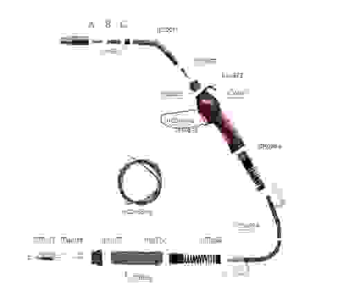 Курок сварочной горелки MS IHQ0070-01+рукоятка MS ICV0757