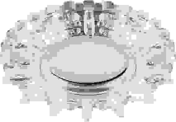 Светильник ИВО-50w G5.3 CD910 хром с прозрачным стеклом 4000К со светодиодной подсветкой