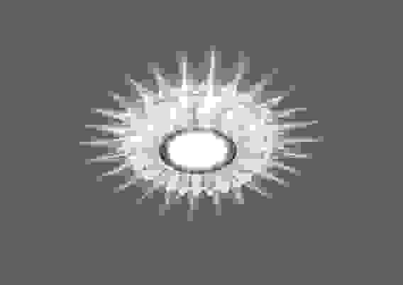 Светильник ИВО-50w G5.3 CD910 хром с прозрачным стеклом 4000К со светодиодной подсветкой