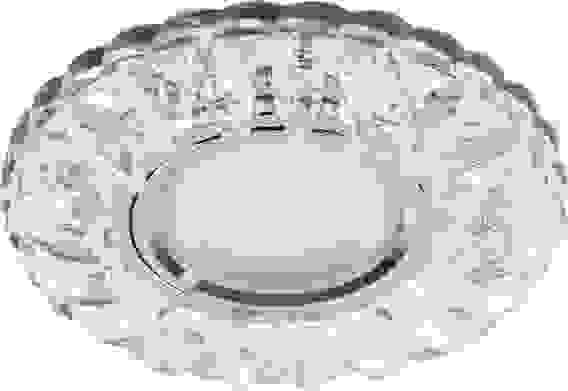 Светильник ИВО-50w G5.3 CD933 хром с прозрачным стеклом 4000К со светодиодной подсветкой