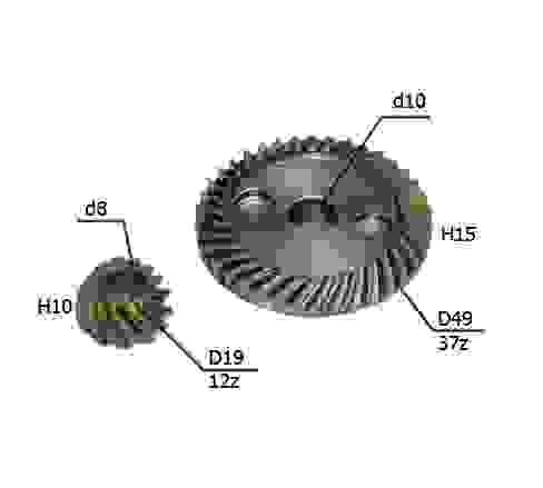 Шестерни конические (редукторная пара) FERM 125 (СС 68)
