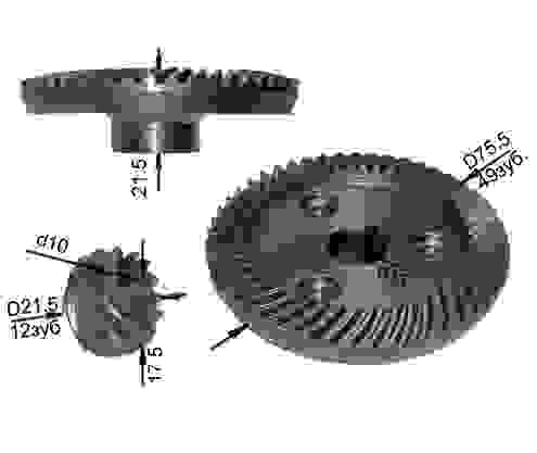 Шестерни конические (редукторная пара) УШМ 2300 ИНТЕРСКОЛ,ДВТ-230 (СС 65)