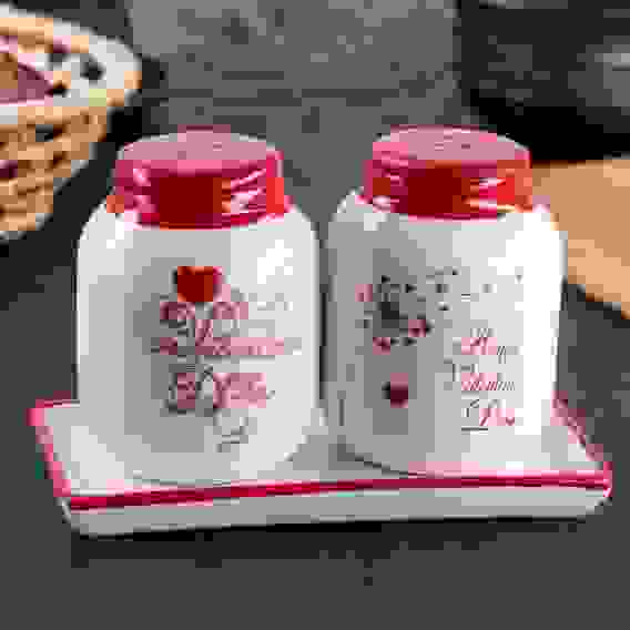 Набор для специй «Валентин», 14,5×7,5×9,5 см, 2 шт: солонка, перечница