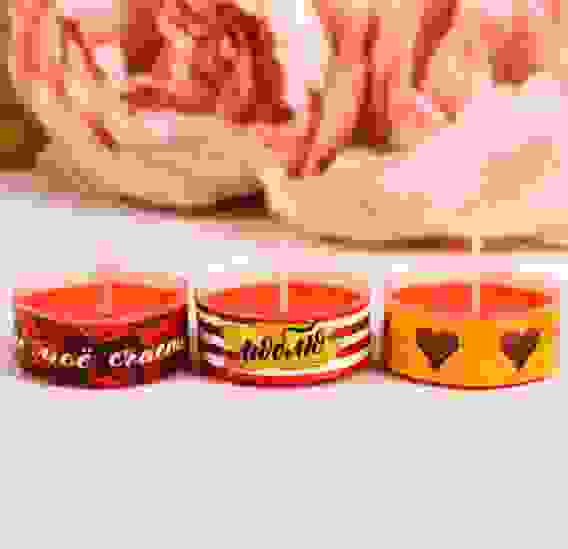 Набор чайных арома-свечей «Ты моё счастье», 3 шт