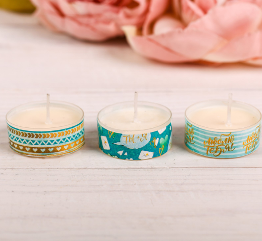 Набор чайных арома-свечей «Люблю тебя», 3 шт