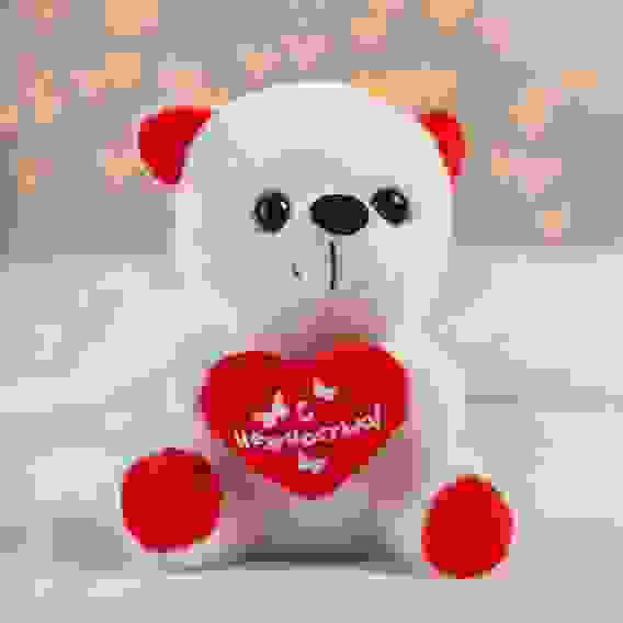 Мягкая игрушка мишка с сердечком «Я тебя люблю»