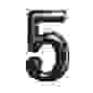 Цифра &quot;5&quot; 50мм. пластм. клеящ. золото