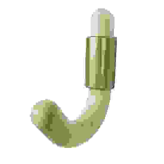 Крючок малый пласт. белый/металлик