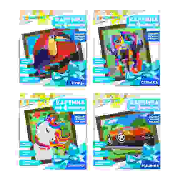 Картина фольгой, картон, фольга, 23х20х2,5см, 4-5 дизайнов ХОББИХИТ