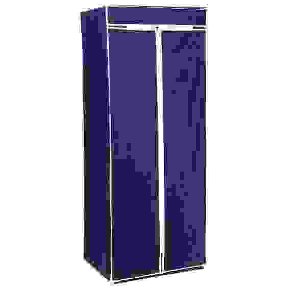 Шкаф тканевый для одежды, 140х55х44 см, металл, пластик, ткань, тёмно-синий