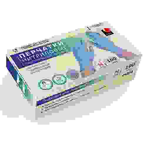 Перчатки нитриловые текстурированные на пальцах &quot;Стандарт&quot; M, 100 шт в коробке/10