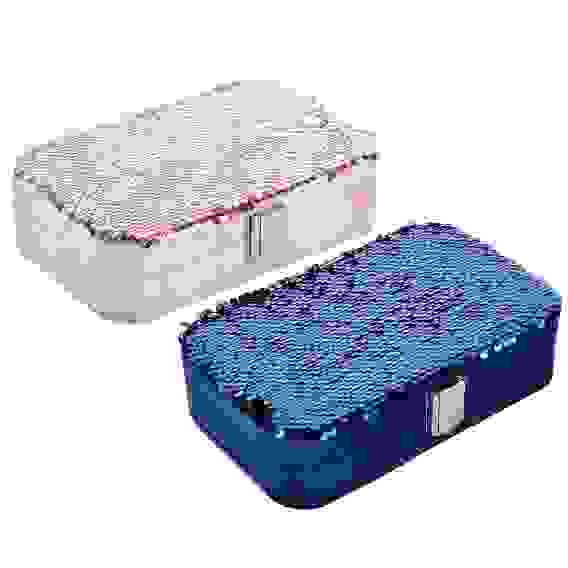 Шкатулка для украшений с отделениями и зеркалом 12х19х4,5 см, полиэстер, 2 цвета