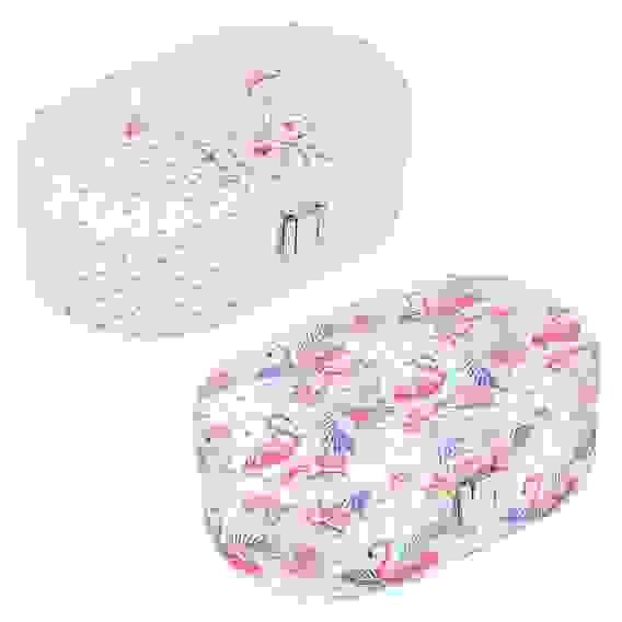 Шкатулка для украшений с отделениями и зеркалом 17,5х11,5х6 см, полиэстер, 2 дизайна