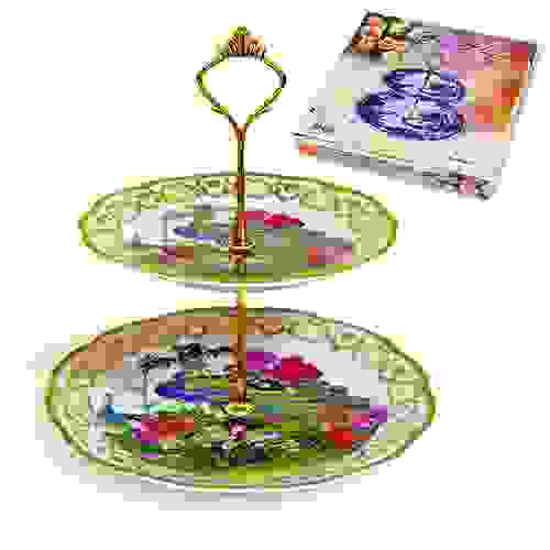 Фруктовница двухъярусная РАЙСКАЯ ПТИЦА цв.уп. 545788