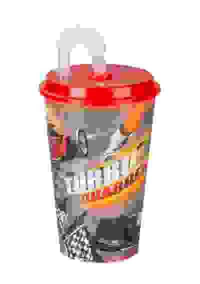 Стакан "Форсаж" 0,5л (с крышкой и трубочкой) (уп.30)