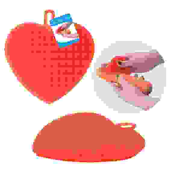 Щетка силиконовая для мытья посуды, овощей и фруктов &quot;Сердце&quot; 12x12,5см VL58-8