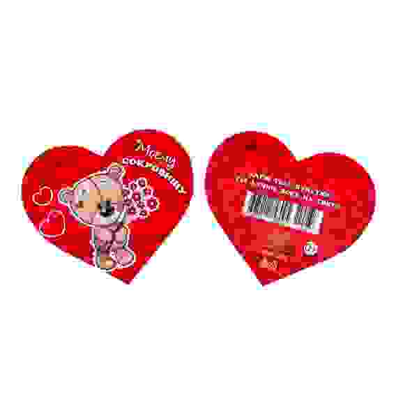 Открытка-шильдик &quot;Моему сокровищу&quot; мишка с букетом цветов 4692449