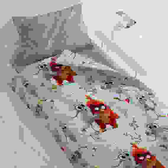 Комплект постельного белья 1.5 бязь "Angry Birds 2" (70х70) рис. 16223-1/16224-1 Ред и Сильвер