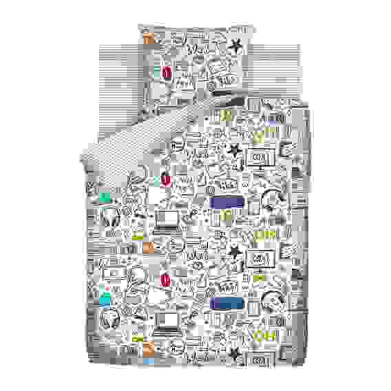 Комплект постельного белья 1.5 бязь &quot;4 YOU&quot; (70х70) рис. 13108-1/31067-2 Скетч