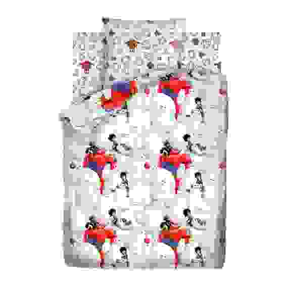 Комплект постельного белья 1.5 хлопок \"Город героев\" (50х70) рис. 16109-1/16110-1 Беймакс и Хиро