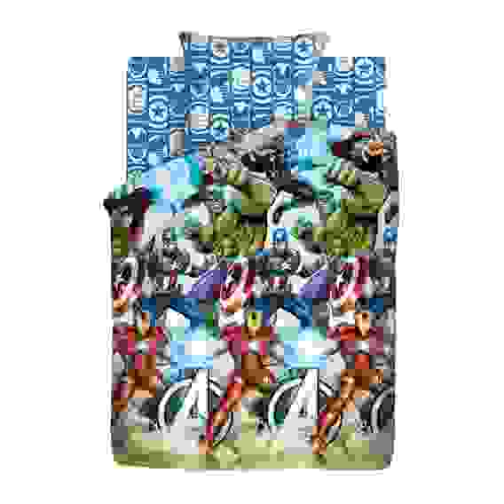 Комплект постельного белья 1.5 хлопок Мстители (70х70) рис. 9037-1/9038-1 Мстители