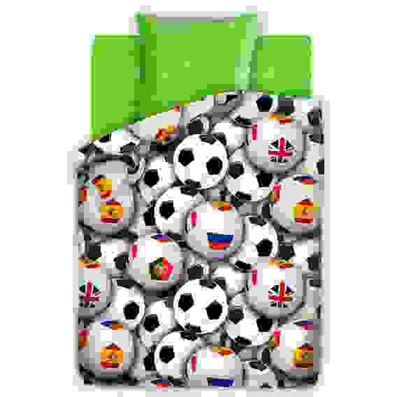 Комплект постельного белья 1,5 бязь &quot;FOR YOU&quot; (70*70) рис. 8578+8577 вид 1 Футбольные мячи