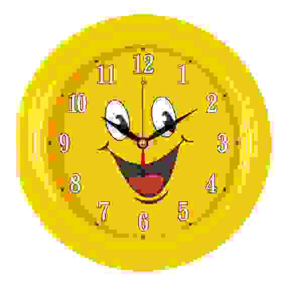 Часы настенные круг d=21см, корпус желтый &quot;Смайлик&quot; &quot;Рубин&quot;