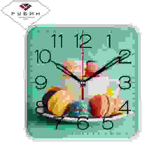 Часы настенные квадрат 19х19см, корпус белый \"Sweet\" \"Рубин\"