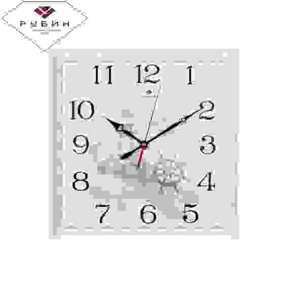 Часы настенные квадрат 30х30см, корпус белый \"Морские\" \"Рубин\"