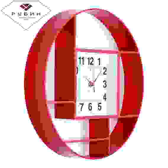 Часы настенные круглые d=35 см, корпус красный &quot;Классика&quot; &quot;Рубин&quot;